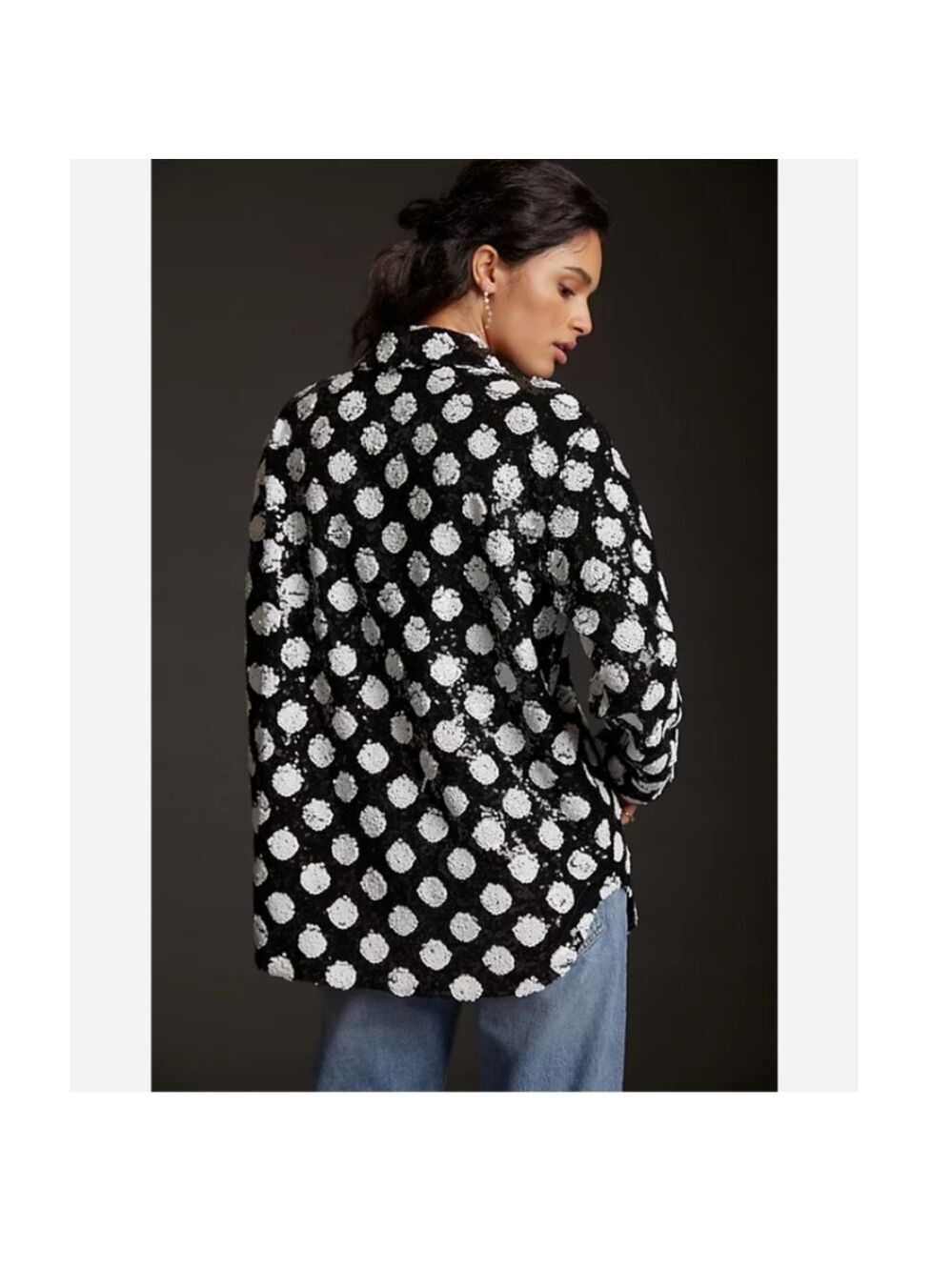 Anthropologie Maeve Polka Dot Button-Down Shacket - Picture 3 of 6